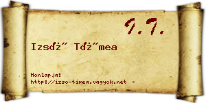 Izsó Tímea névjegykártya